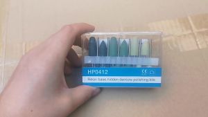 PIORPOY 12Pcs/Box HP4012 Denture Poilshing Kits Dental Poilshing Burs Resin Base Hidden Silicone Dentistry Grinding Heads 2.35Mm