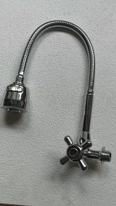 Kran Angsa Fleksibel Chrome Anti Karat & Kran Cuci Piring Kemudi 6055-1