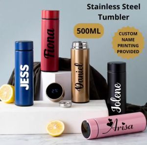 Custom Name Personalized Insulated Tumbler Bottle Durable Vacuum Flask Thermos Leak Proof 304 Stainless Steel Botol Air