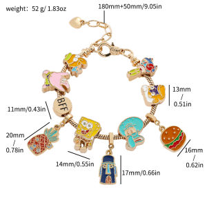 Anime Spongebob Squarepants Bracelet Cartoon Figure Squidward Patrick Star Charms Y2K Beads Bracelet for Women Hand Accessories