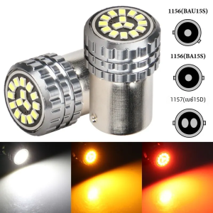2 ชิ้น BAU15S BA15S ไฟสัญญาณ PY21W หลอดไฟ LED 1157 BAY15D ไฟเบรคท้าย (2016SMD) ไฟเวลากลางวัน