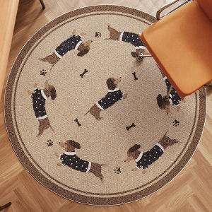 MENGSHANGDIAN | Sisal-like Round Easy-Care Soundproof Carpet