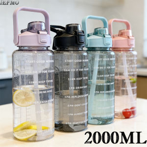 2000ML Large Capacity Sports Water Bottle with Portable Carry Handle for Gym Outdoor SummerMen and Women