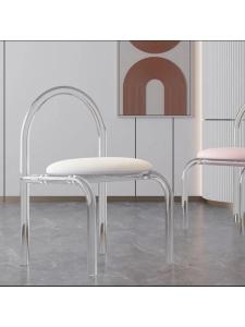 Modern Simple Crystal Acrylic Makeup Chair Backrest Coffee Table Chair Home Use Lightweight Luxury Combining Bench