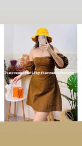 AYA BUSTIER LINEN PUFF SLEEVE DRESS FABRIC LINEN BEST FIT FROM SMALL TO LARGE