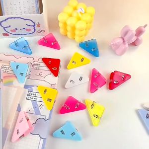 Paper Clip Segitiga Warna-Warni Penjepit Kertas Binder Plastik Klip Sudut Penjepit Buku Akrilik Clips Book & Paper Corner Perlengkapan