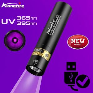 365/395nm High Bright UV Flashlight USB Rechargeable Torch Pet Urine Cat Tinea Marker Money Ore Scorpion Leakage Detection Lamp