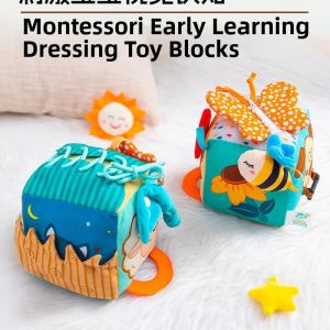 Happy Monkey | Educational Soft Cloth Animal Pattern Blocks Rattle