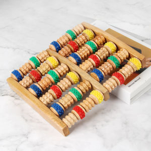 Six Row Wooden Roller Massager Foot Bottom Parental Gift Whole Body Care Health Improvement Equipment Personal Care Device