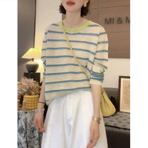 Áo Thun Chống Nắng Sọc Mỏng Mát Lụa Băng