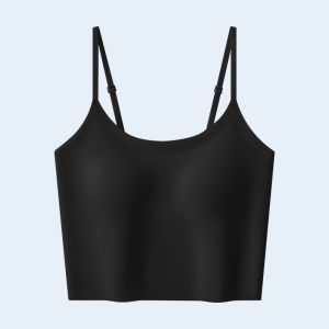 Miiow | MiiOW Ice Silk Base Tank Top Womens Summer Seamless Bare Sensation Anti-Light No Bra Strapbackless Outerwear Simple Style