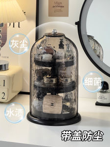 กล่องจัดระเบียบเครื่องสำอางแบบหมุนได้ พื้นผิวอะครีลิกโปร่งใส ชั้นวางเครื่องสำอาง ชั้นวางรองเท้า ชั้นวางเครื่องสำอาง