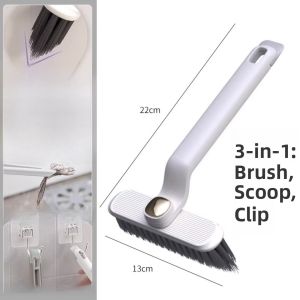Rotatable Multi-Purpose Hard Bristle Bathroom Gap Cleaner Brush for Toilet Floor And Sink Cleaning Household Tool
