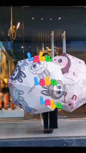 Payung Lipat UV Sunscreen Karakter Labubu Desain Imut Anti Panas dan Hujan untuk Anak dan Dewasa