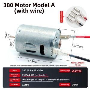 kuicc | High Torque Small High Power Long Shaft High Speed Electric Drill Motor 3-24V