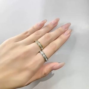 (Rg17) Titanium steel zircon ring full of stars couple diamond ring female 18K non-fading