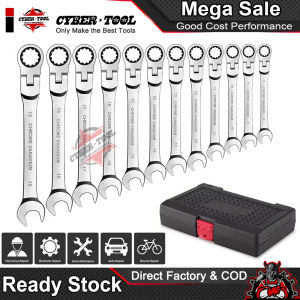 Flex Head Ratcheting Wrench SetMetric Ratchet Combination Wrenches CRV Gear Spanner Set Car Key Wrench Repair Tool Set