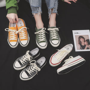 Womens Canvas Shoes Soft Bottom Sports Sneakers Fashionable All-Match White Shoes Spring Summer Autumn Seasonal Student Footwear