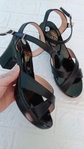 Dép Nữ cao gót mẫu quai hậu chéo gót vuông 7 phân chắc chắn Thời Trang KH03