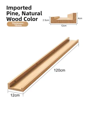 Wall-Mounted Solid Wood Shelf No-Drilling Honor Display Rack Single-Board Layer Board Wall Surface Display Hanging Shelf