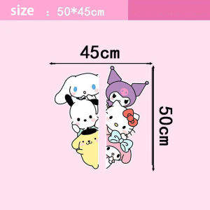 Sanrio | Cute Sanrio Cartoon Waterproof Stickers Removable PVC Decal for Glass Door Window Bathroom Car Wall Decor.