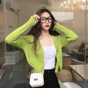 【24 hour delivery】🔥Knitted Cardigan Autumn Wear Cardigan Womens Fashion Female Korean Style Long Sleeve Sweaters Cardigans Ladies 针织开衫
