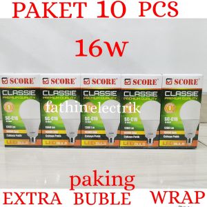 BOHLAM LED CAHAYA PUTIH  / LAMPU LED WARNA PUTIH EXTRA BUBLE WRAP SCORE CLASSEI 3W-35W PAKET 10 PCS