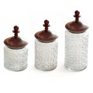 Hũ Kín Đựng Vintage Phong Cách Pháp Nắp Gỗ Đen