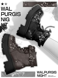 Night Rider Original Lolita Subculture Y2K Martin Boots Women Knight Style Thick Bottom Autumn Winter Fashion Punk Chukka Boots