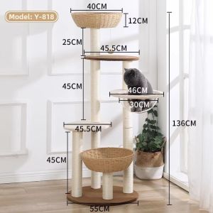 JIACHONG | Climbing Frame Cat Bed Cat Tree Scratching Post Sisal