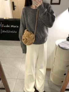 Cute Bear Head Plush Toy Bag Crossbody Bag for Girls Small Size Shoulder Bag Youthful Style Animal Theme Bag Summer 2025