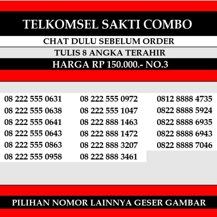 Nomor cantik kartu perdana Telkomsel Combo Sakti 4G LTE Kartu perdana prabayar