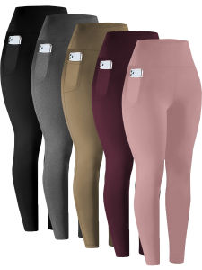Super Soft Sports Leggings With Pockets For Women High Waisted Workout Yoga Running Push Up Gym Fitness Tight Pants Womens
