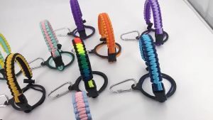 ALLFLASK Aquaflask Accessories Paracord for Aquaflask Fits Wide Mouth Bottles14 18 22 32 40 and 64 oz Aquaflask Paracord with New Safety Ring Durable Aquaflask Paracord Handle 22oz Paracord Rope Original for Walking Hiking Camping