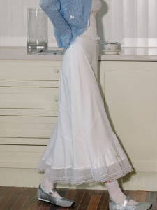 Váy Midi Xếp Ly Ren Trắng Không Đều Cạp Cao Cho Nữ Váy Chữ a Cổ Điển Bằng Polyester Và Lycra Mềm Mại Thoải Mái Thanh Lịch