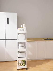 Multi-Layer Trolley Cart Organizer Storage Rack With Wheel 3/4/5 Layer for Kitchen Bedroom Bathroom - Ideal for Baby Snacks and Mobile Storage #XTC#XTC02