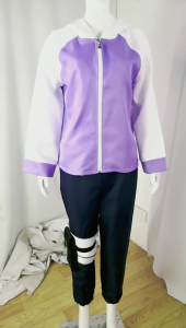 Ready Stock Selangor Local Warehouse Naruto Hinata Hyuga Cosplay Costume Full Set Purple Hoodie Anime Outfit For Comic Con Halloween Party