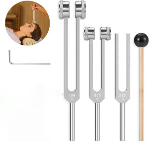 128/256/512Hz ส้อมเสียงชุดถ่วงน้ําหนัก Bio-Acoustic ส้อมสําหรับ Healing ChakraSound Therapy Reliever ความเครียดระบบการทดสอบ