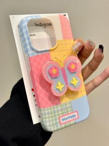 Butterfly Patterned Phone Case for iPhone 15 pro Max Womens Style Protective Shell Anti-Fall Acrylic Material Apple Compatible