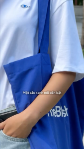 TheBlueTshirt - Túi tote vải canvas xanh đeo đa năng - People Tote