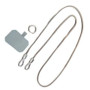 1Pc Mobile Phone Lanyard With A Slanted Body Long Shoulder And Back Sturdy And Durable Metal Chain Decoration Pendant Detacha
