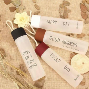 Transparent Portable Leakproof Glass Water Bottle
