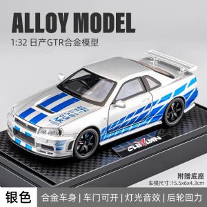 Mitsubishi EVO Car Model 1/32 Scale Alloy Diecast Racing Car Sound Light Boys Toy Display Piece JDM Lancer Evolution