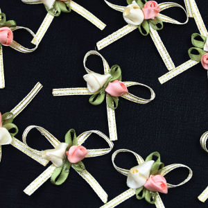 (20 Pcs/pack) 45mm Rose Bud Bow Wedding Gift Box Hair Accessories Home Christmas Bow Festival Decoration Handmade Exquisite