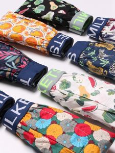 Tumi Mens Pure Cotton Boxer Shorts Mid-Waist Breathable Thin Style for Young Home Use Large Size Comfortable Fit