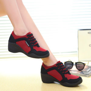 New Style Old Beijing Cloth Shoes Trendy Fashion Joker Wedge Womens Shoes Soft Sole Lightweight Sports Shoes Square Dance Shoes