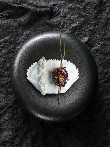 Creative Ceramic Pebble Dish Small Appetizer Plate French Molecular Gastronomy Plate Scenic Courseware Dinnerware Set