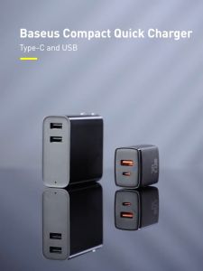 Baseus Dual USB Port 20W Charger Support Type C PD Fast Charging For iPhone 12