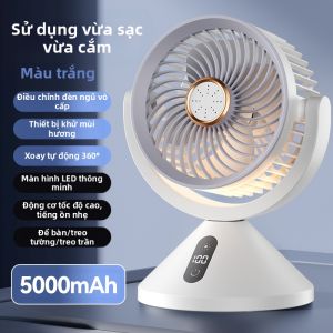 Quạt Điện USB Cầm Tay 2025 Quạt Điều Hòa Không Khí Để Bàn Siêu Mạnh Mẽ Sạc Pin Dài Tuổi Thọ Chạy Im Lặng Ngoài Trời Đa Năng