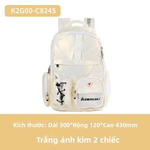 Kawasaki | Ba lô học sinh phong cách retro dung tích lớn có ngăn giày riêng và cửa sổ trong suốt